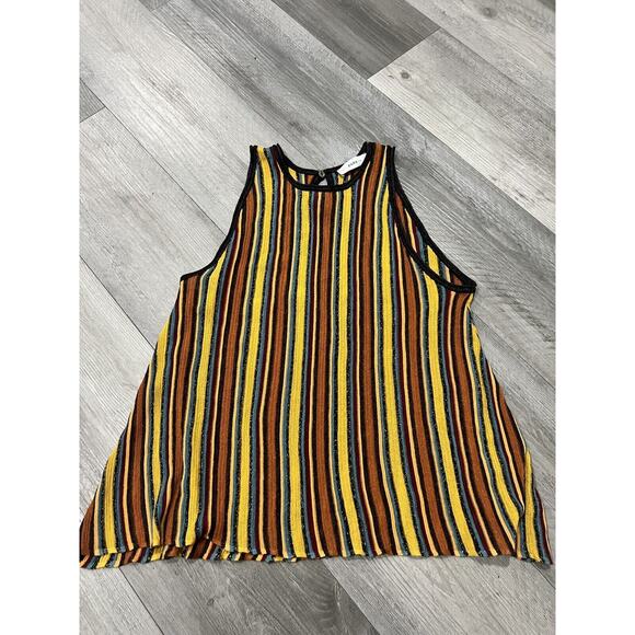 ZARA Knit Women's Colorful Striped Knit Tank Top Shimmer Sz L - Picture 3 of 7